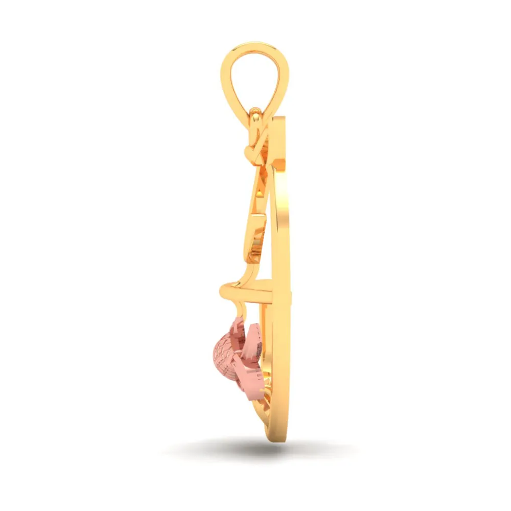 18k Cat Shaped Fish Bowl Gold Pendant With A Hint Of Yellow Gold From Online Exclusive