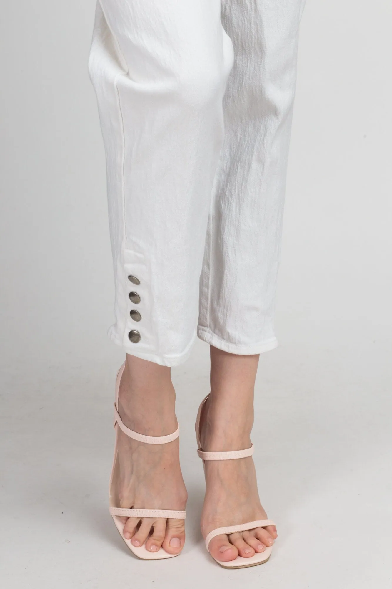 90s White High Waist Stretchy Mom Jeans - Medium, 28"