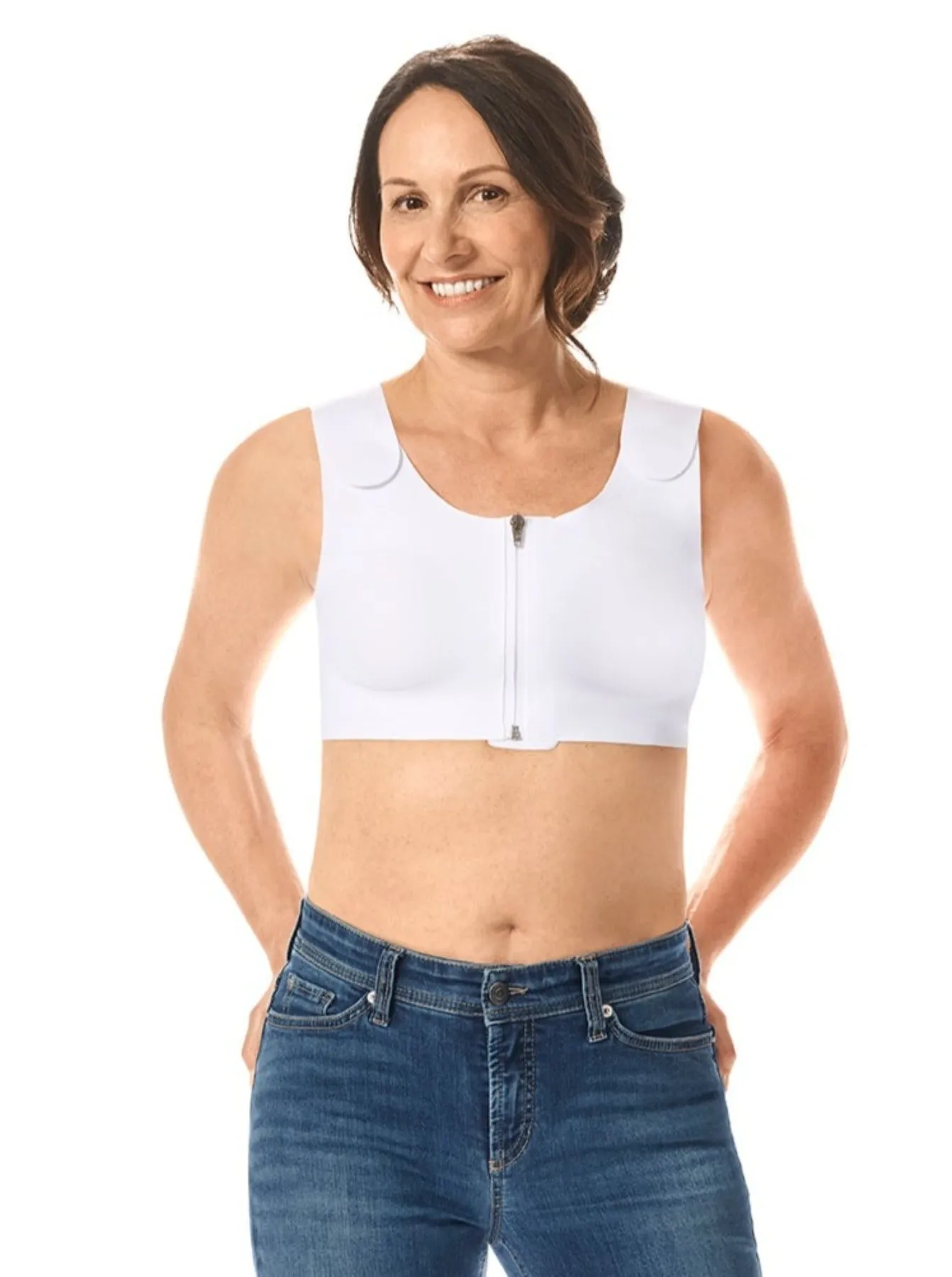 Amoena Lymph Flow Front Closure Soft Bra - White