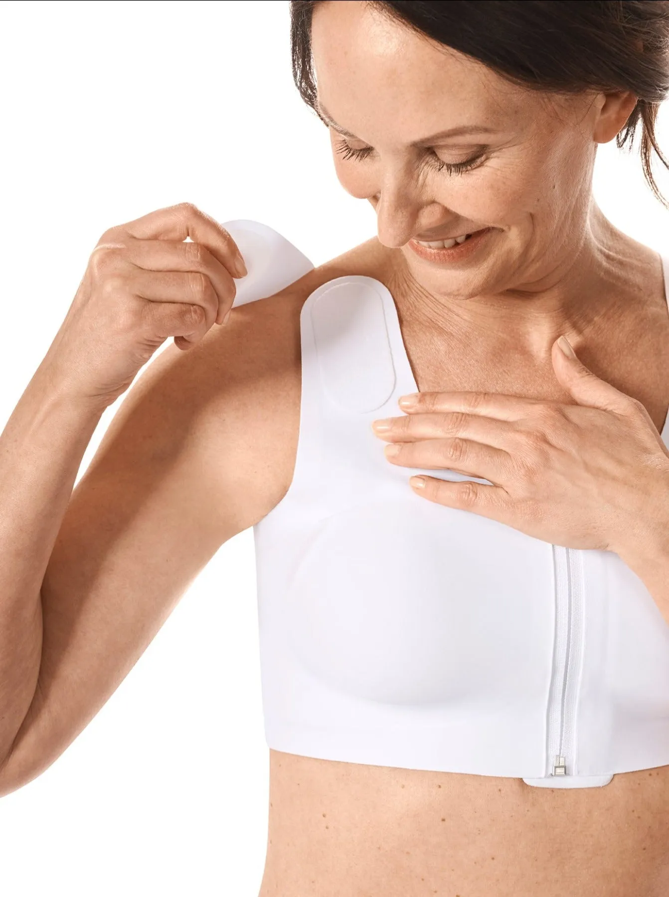 Amoena Lymph Flow Front Closure Soft Bra - White