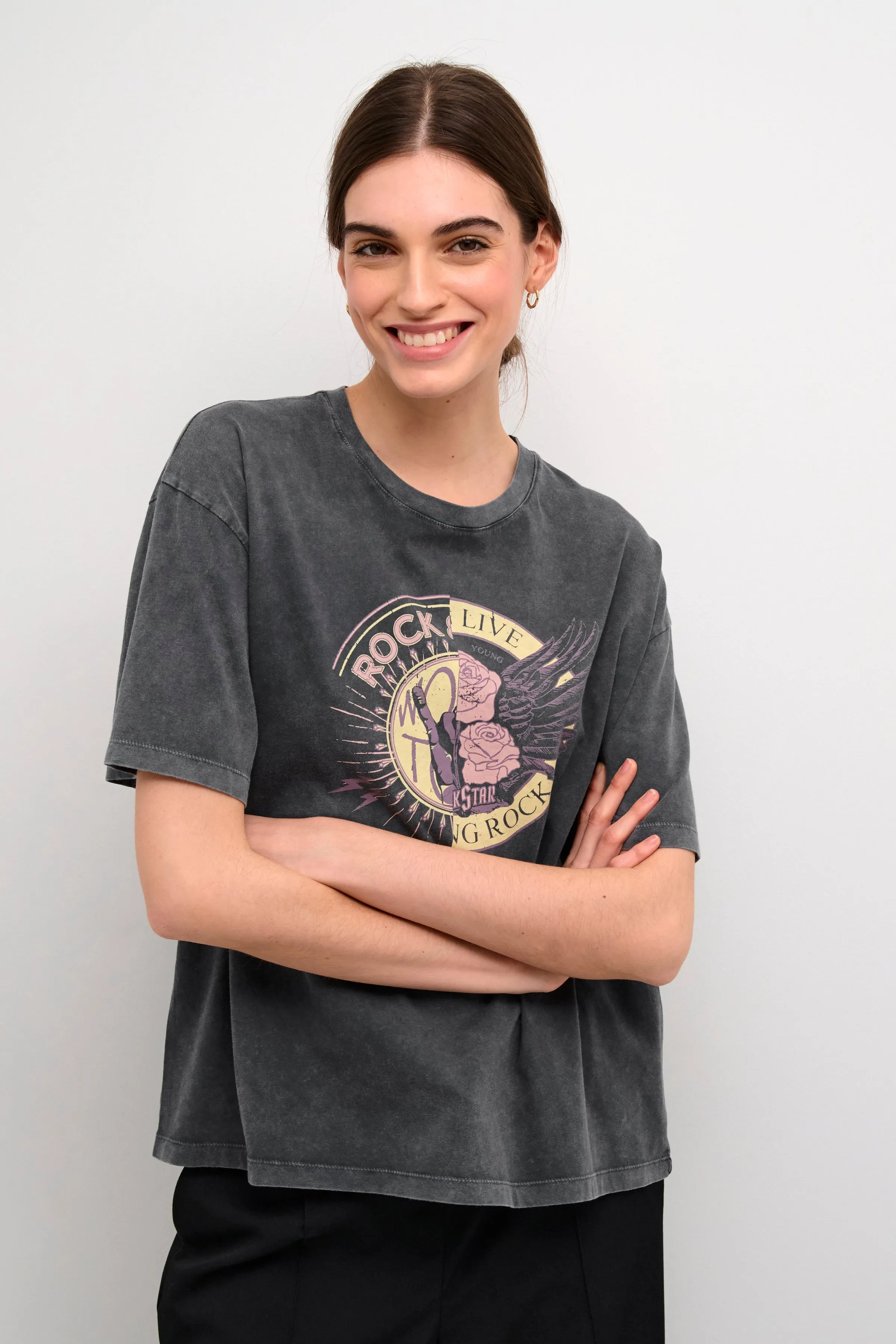 Ash Rock T-shirt in Black Wash