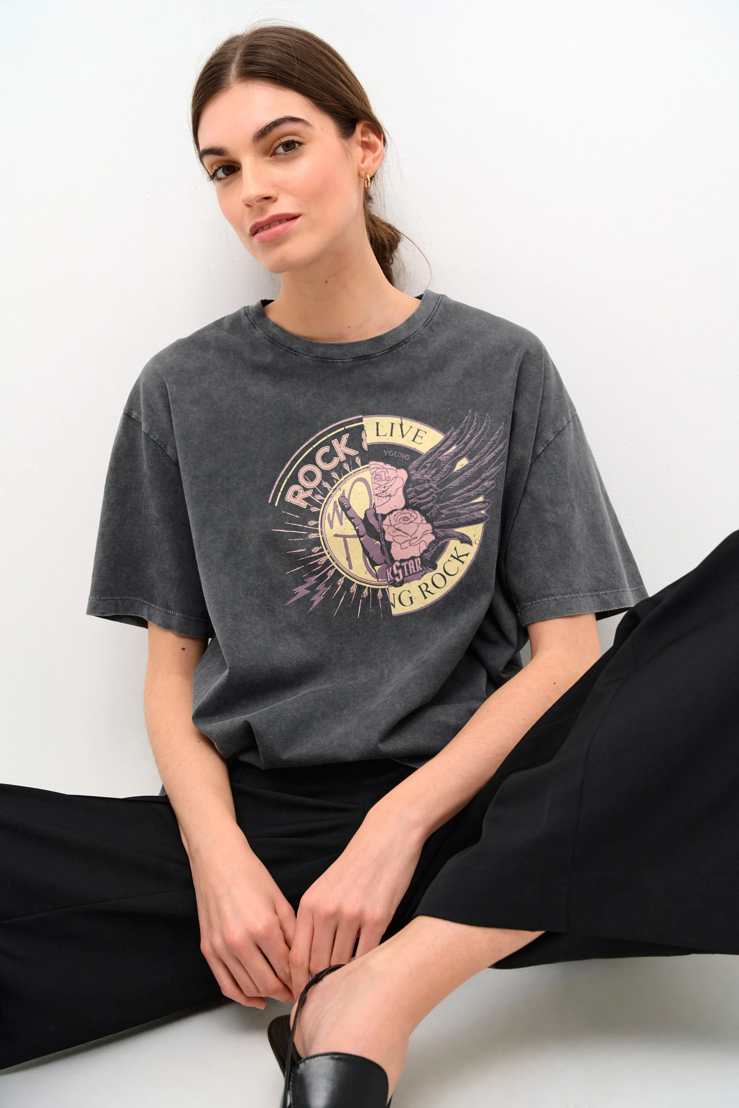 Ash Rock T-shirt in Black Wash