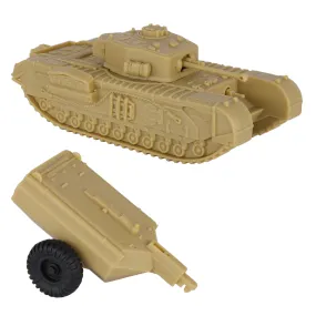 BMC CTS WW2 British Churchill Crocodile Tank - Tan 1:38 Plastic UK Army Vehicle