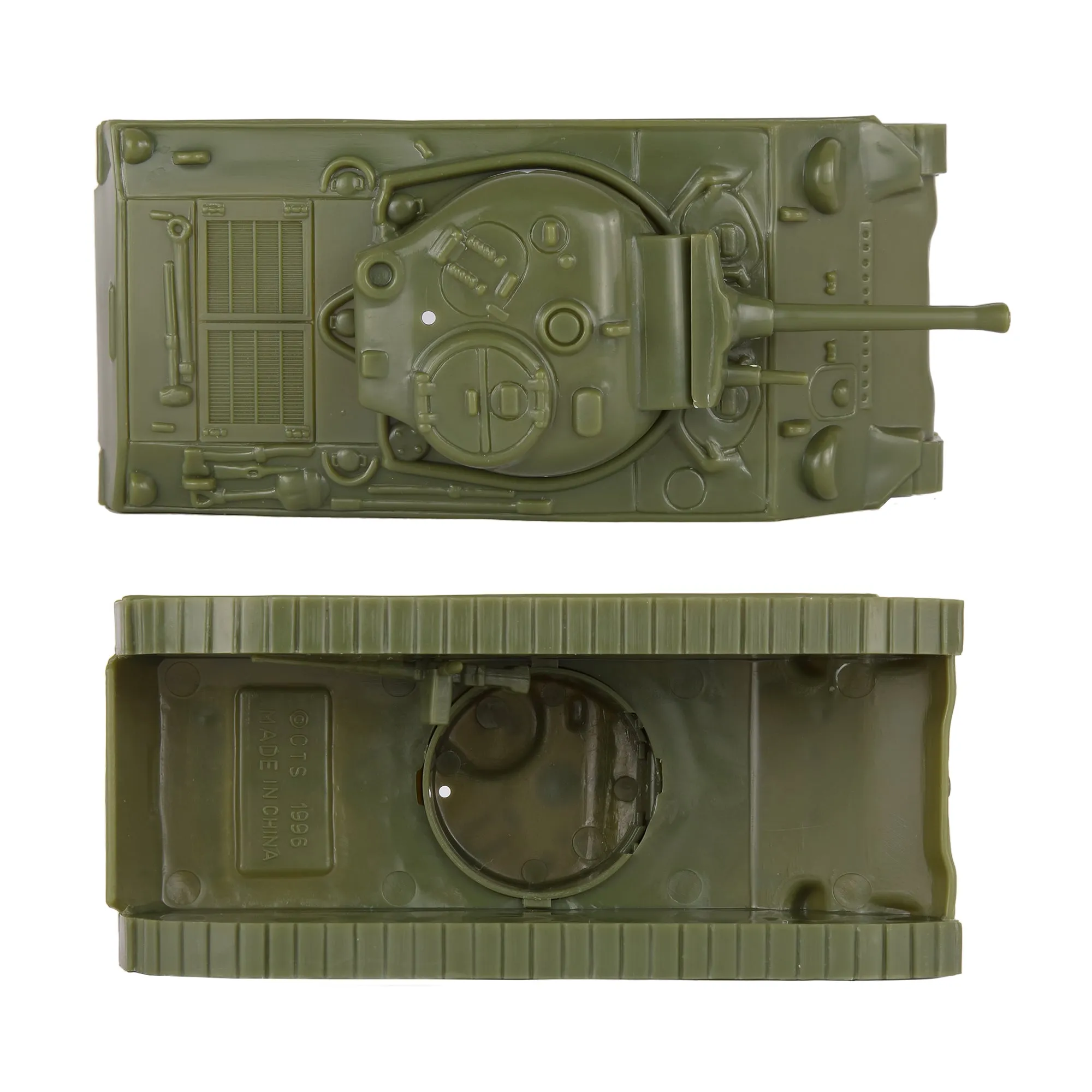 BMC CTS WW2 Sherman M4 Tanks - OD Green 2pc 1:38 Plastic Army Men Vehicles