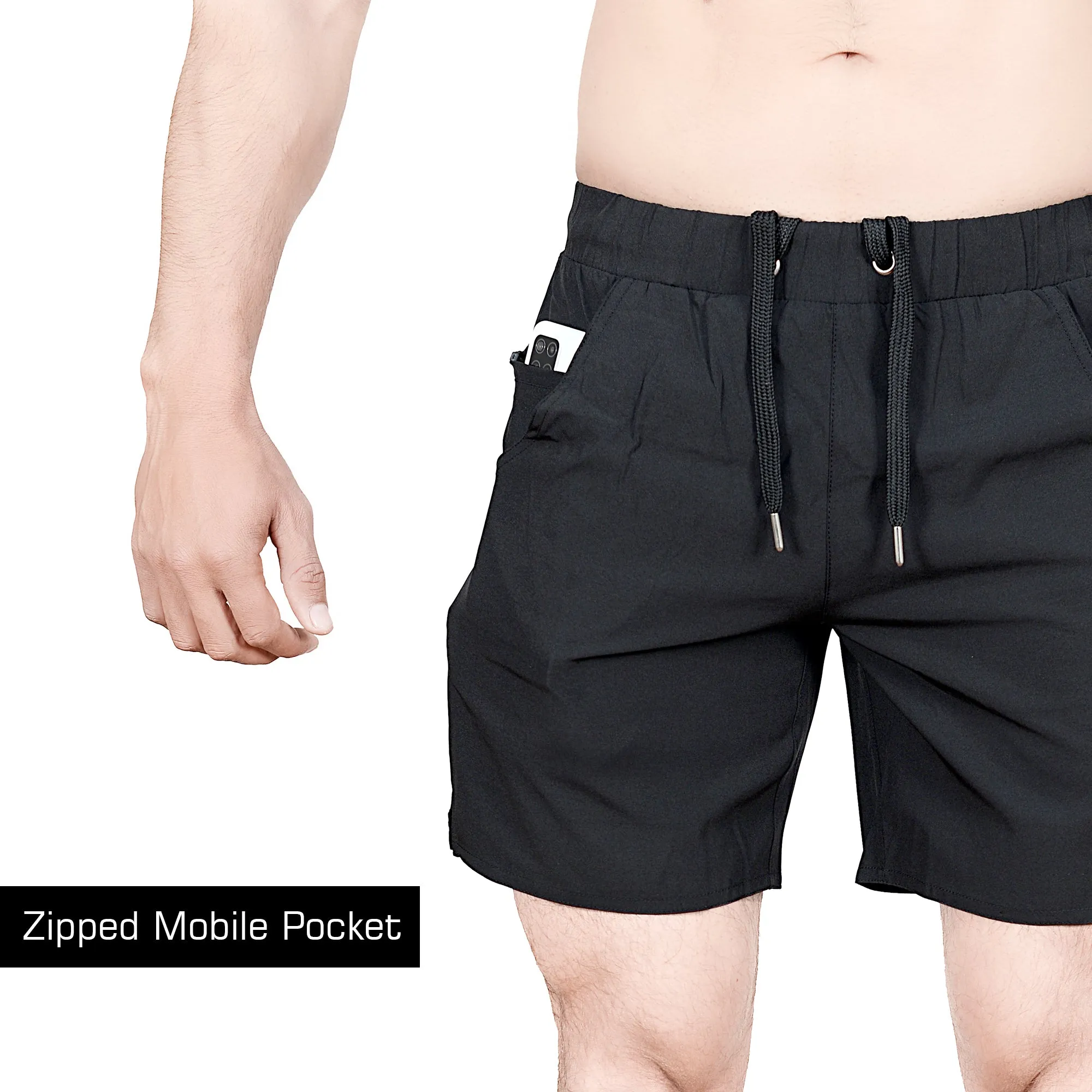 BWB Men's Black Sports Shorts