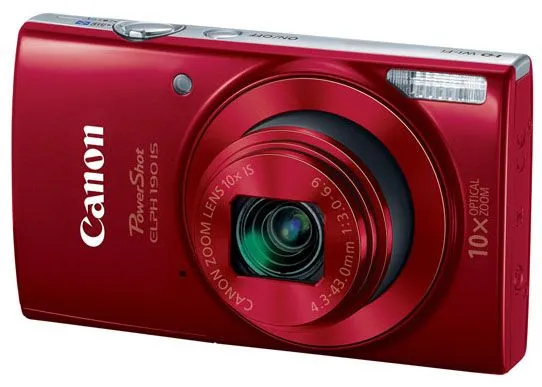 Canon PowerShot ELPH 190 IS 20 Megapixel Red Digital Camera - 1087C001
