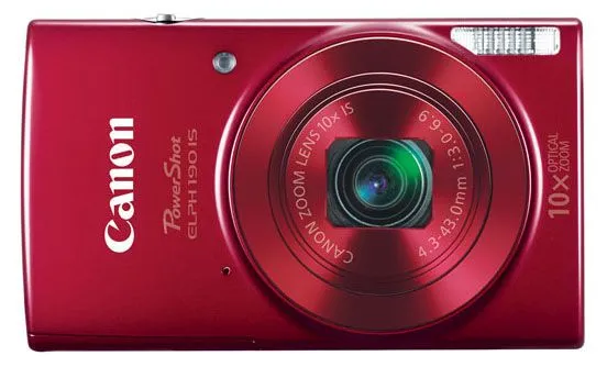 Canon PowerShot ELPH 190 IS 20 Megapixel Red Digital Camera - 1087C001