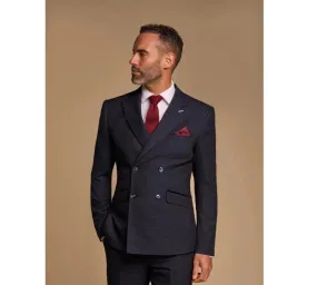 Caridi - Men's Navy Blue Double Breasted Blazer