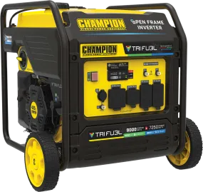 Champion 201176 7250W/9000W Generator Tri-Fuel Gas Propane Natural Gas Inverter Open Frame CO Shield Electric Start New