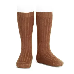 CONDOR - RIB KNEE HIGH SOCK: COLOUR #696 OXIDO