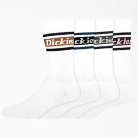 Dickies 4-Pack Skate Rugby Socks - White Multi/Stripe (WH)