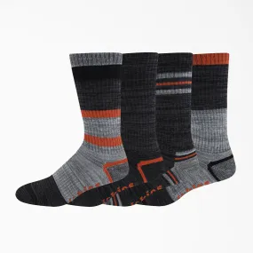 Dickies Striped Crew Socks - Graphite/Black/Orange