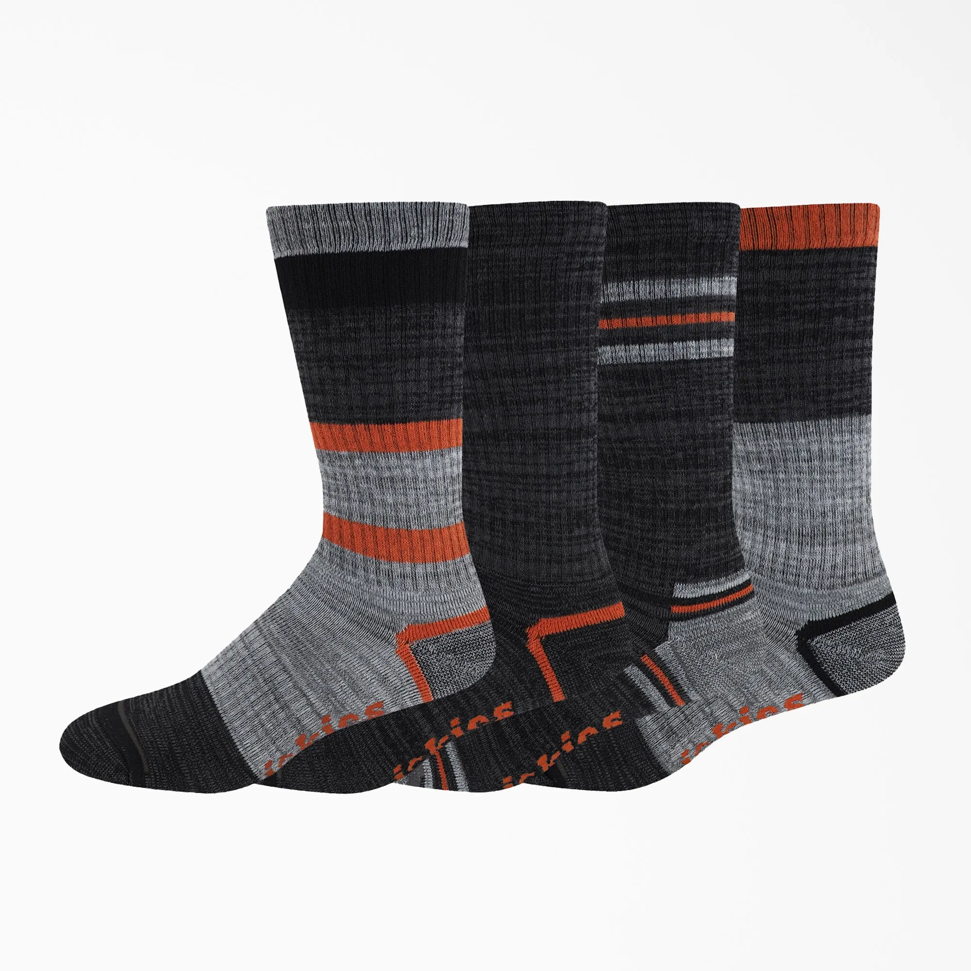 Dickies Striped Crew Socks - Graphite/Black/Orange