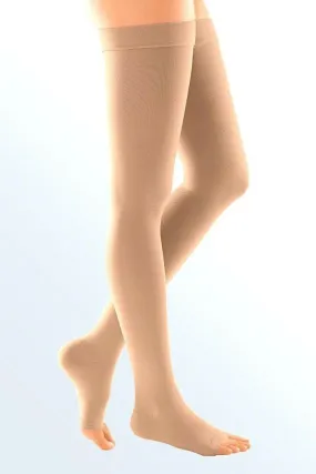 Duomed Soft Class 2 Open Toe Thigh Length Compression Stockings S Sand