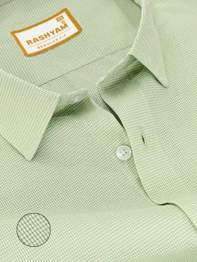 Faenza Premium Cotton Celadon Green Checks Formal Shirt For men
