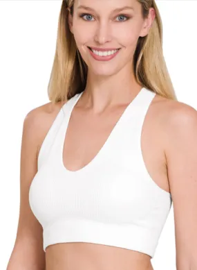 Fall In Love White Racerback Tank/Bra