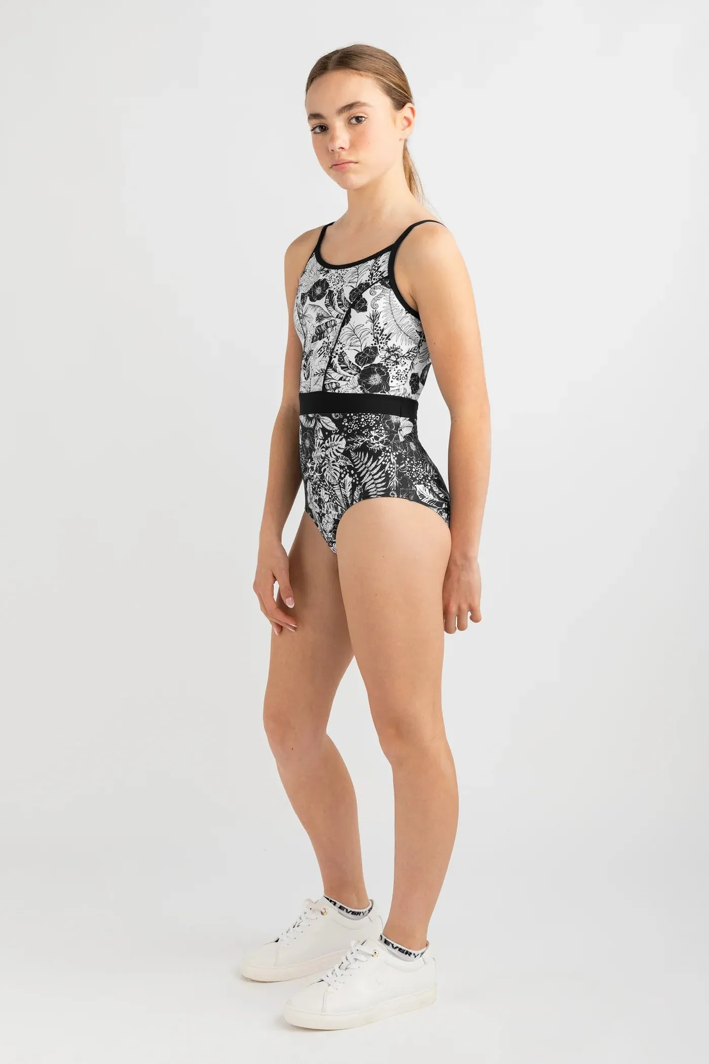 Finish Line Leotard | Monochrome Floral