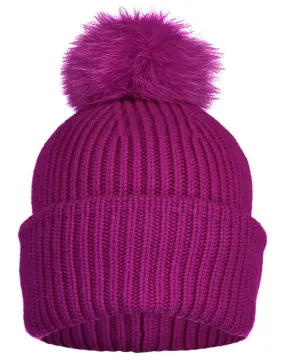 Fox Pompom Knit Hat - Bougainvilliers