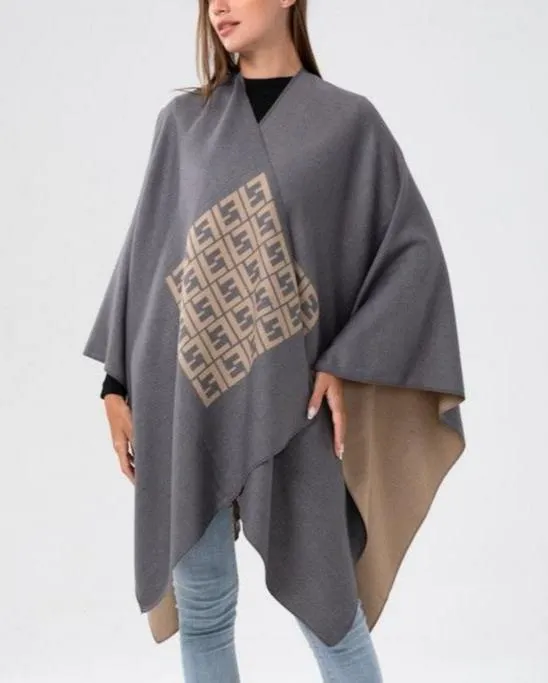 Gray Reversible Cape