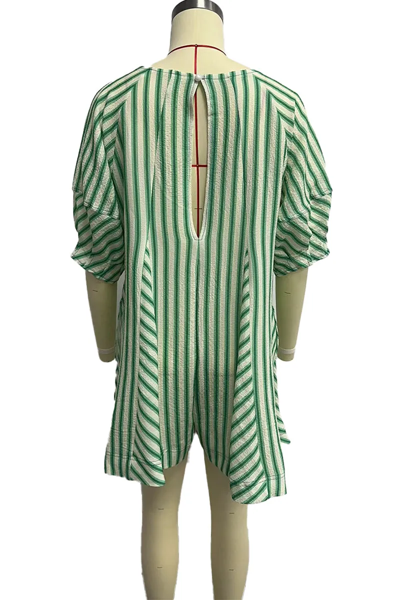 HJQ1046 Oversized Striped Mini Dress