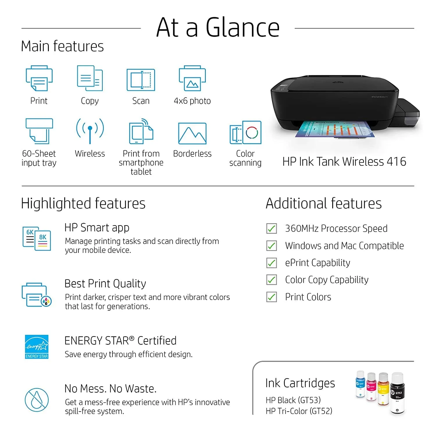HP INK TANK 416 ALL IN ONE WIFI COLOUR PRINTER