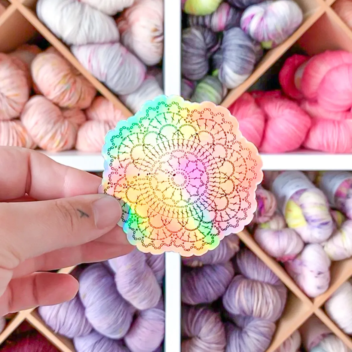 Iridescent Doily Sticker - Shop Exclusive