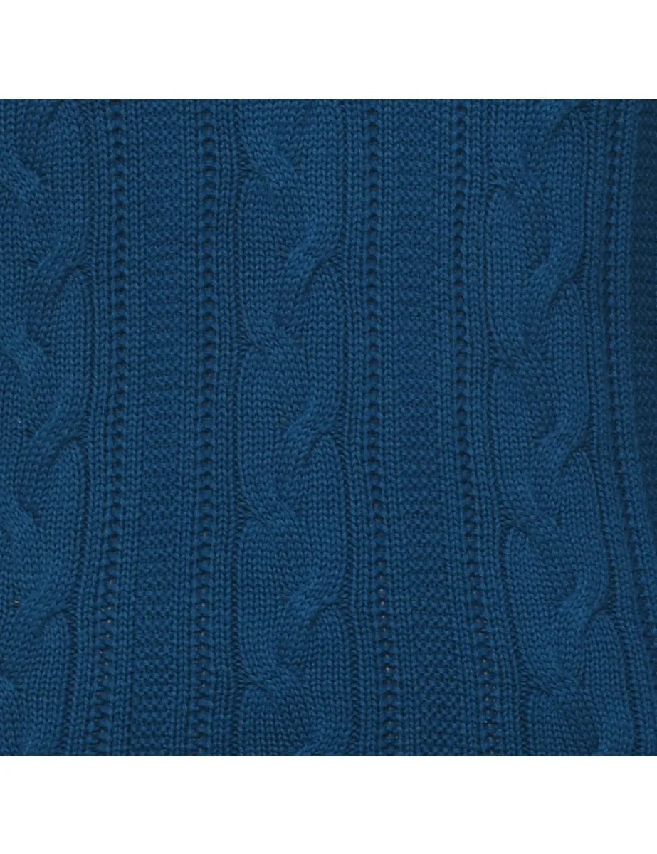 Izod Cable Knit Blue Jumper - M