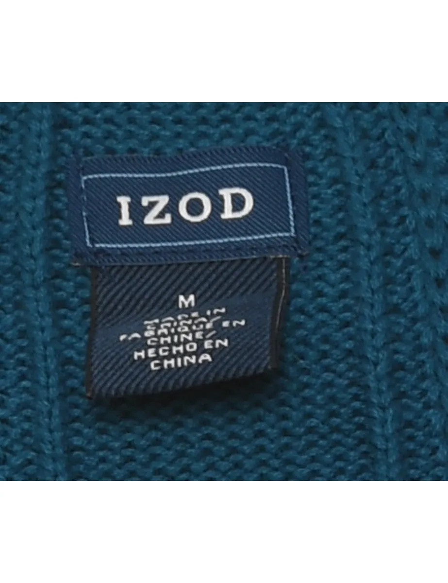 Izod Cable Knit Blue Jumper - M