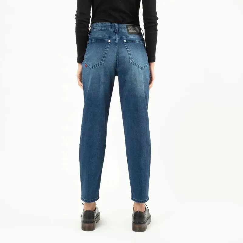 Jeans Mujer Baggy Tiro Ultra Alto Dark Blue