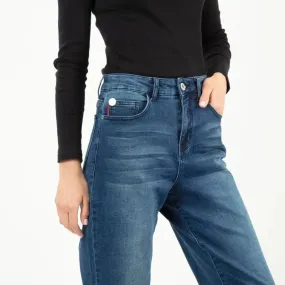Jeans Mujer Baggy Tiro Ultra Alto Dark Blue