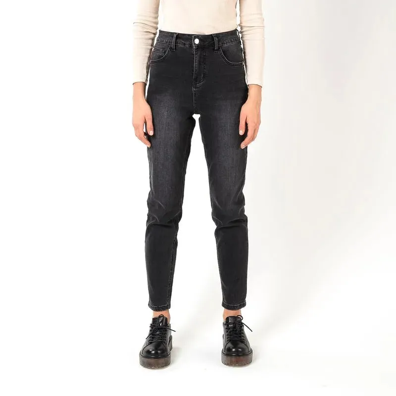 Jeans Mujer Tiro Ultra Alto Dark Gray