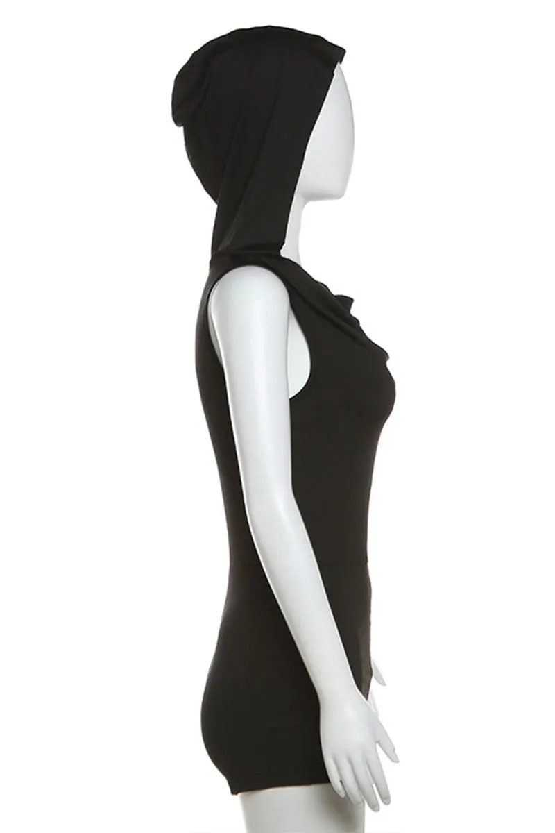 JF0192 Sleeveless Hoodie Rompers