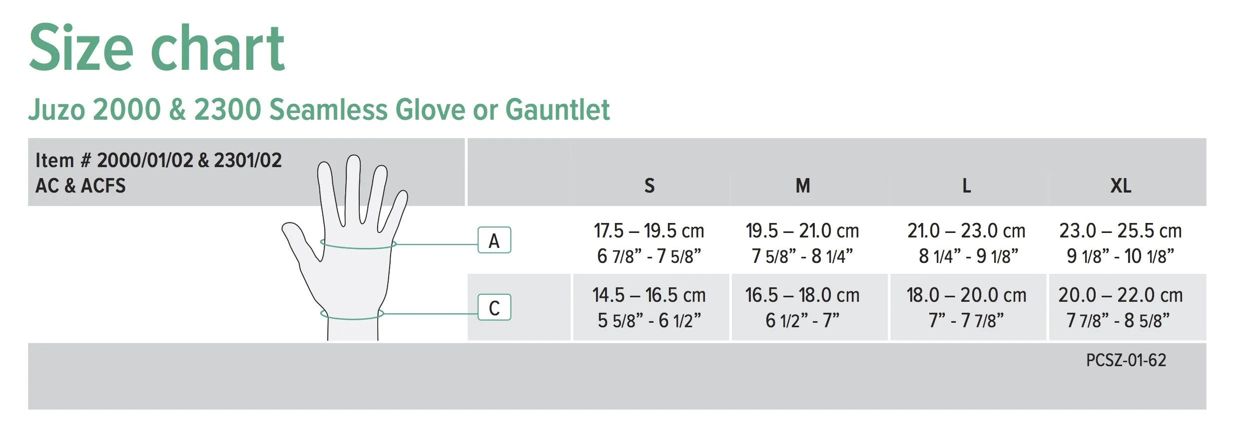 Juzo Soft Seamless Gauntlet Right Hand 15-20