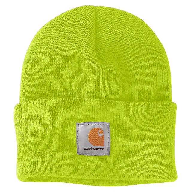 Knit Cuffed Beanie - Bright Lime