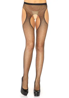 Leg Avenue  Crystalized Fishnet Suspender Pantyhose  9108