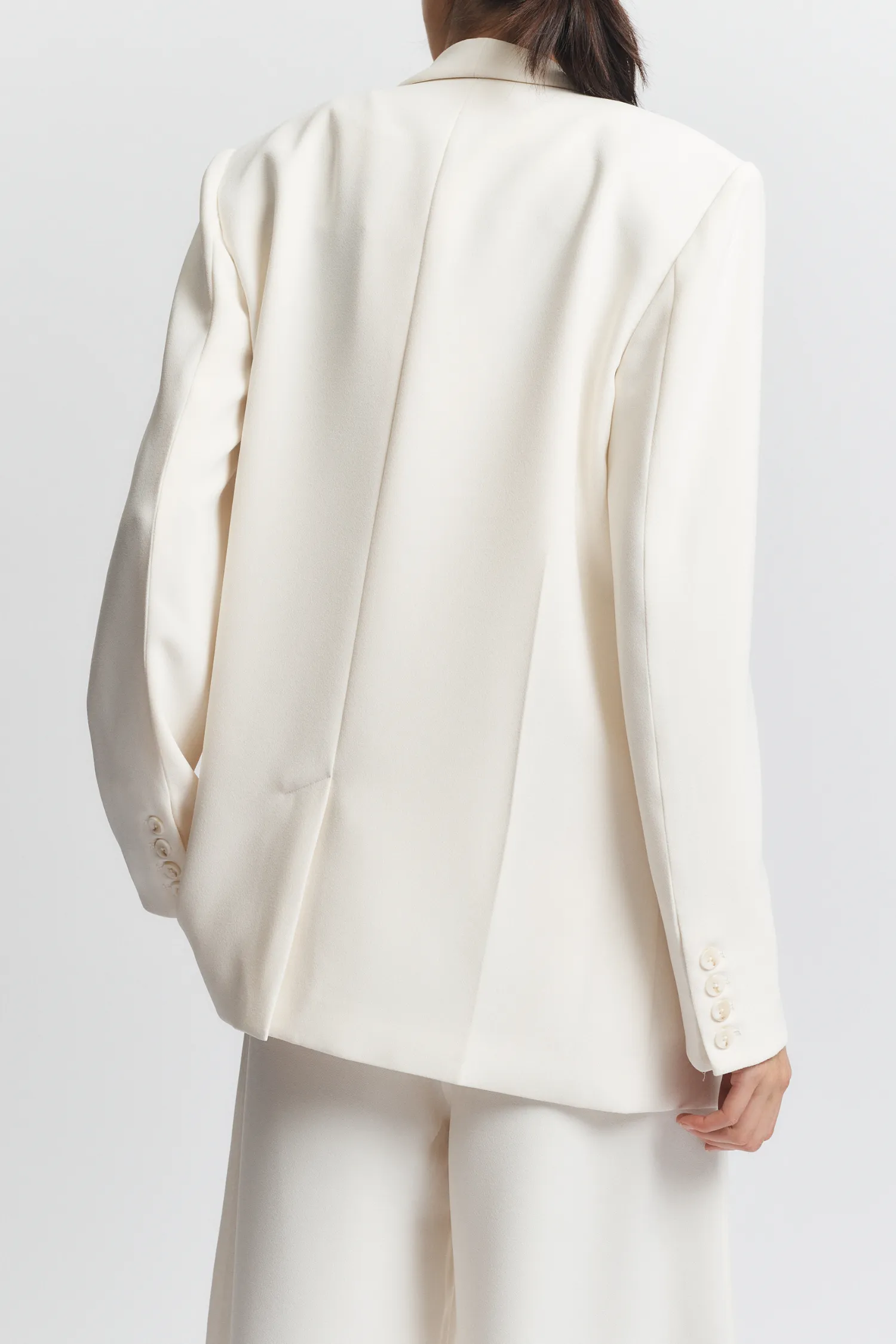 Lennox Everday Blazer, Ivory Crepe