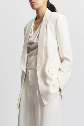 Lennox Everday Blazer, Ivory Crepe