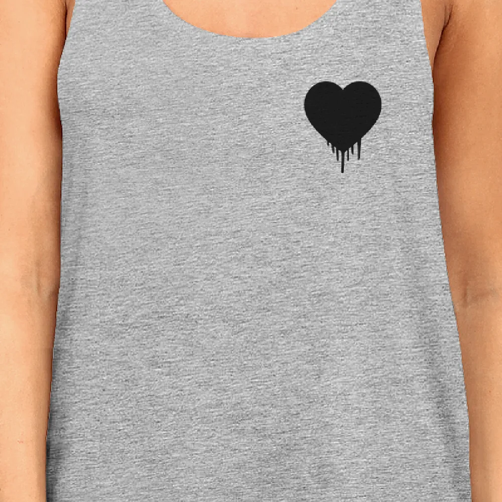 Melting Heart Women Tank Top Heart Printed Chest Size Graphic  Tank