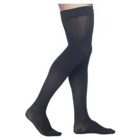 Midtown Microfiber Thigh-High with Grip-Top, 20-30, Large, Short, Closed, Black