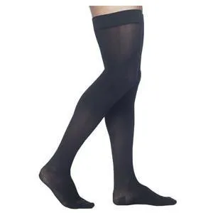 Midtown Microfiber Thigh-High with Grip-Top, 20-30, Large, Short, Closed, Black