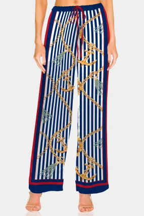 Nautical Stripe Straight Leg Pants