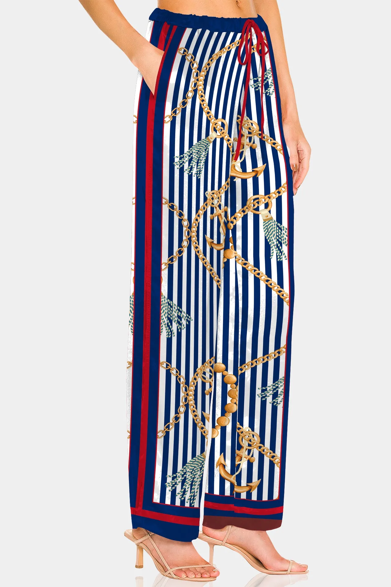 Nautical Stripe Straight Leg Pants