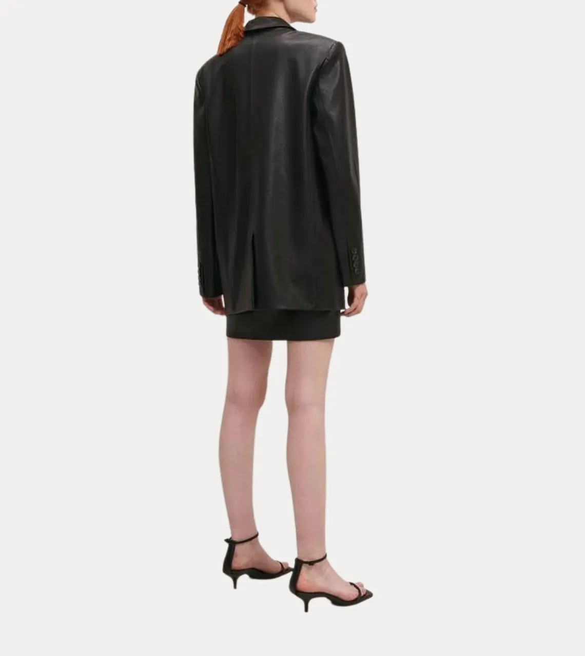 Nevra Black Women's Leather Blazer