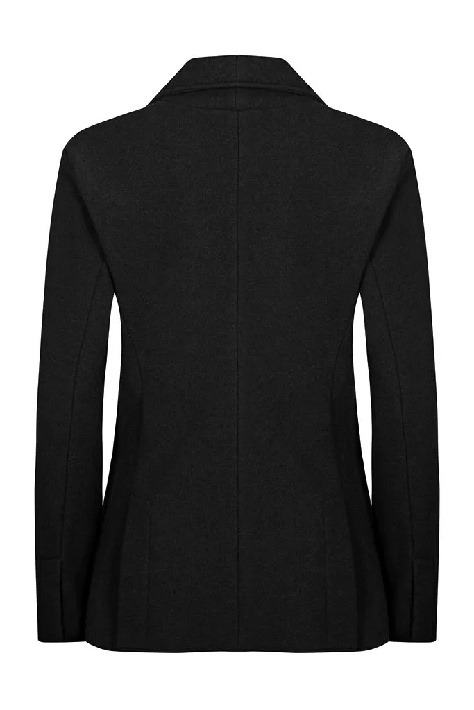 NEW YORK Black Wool Cashmere Travel Blazer