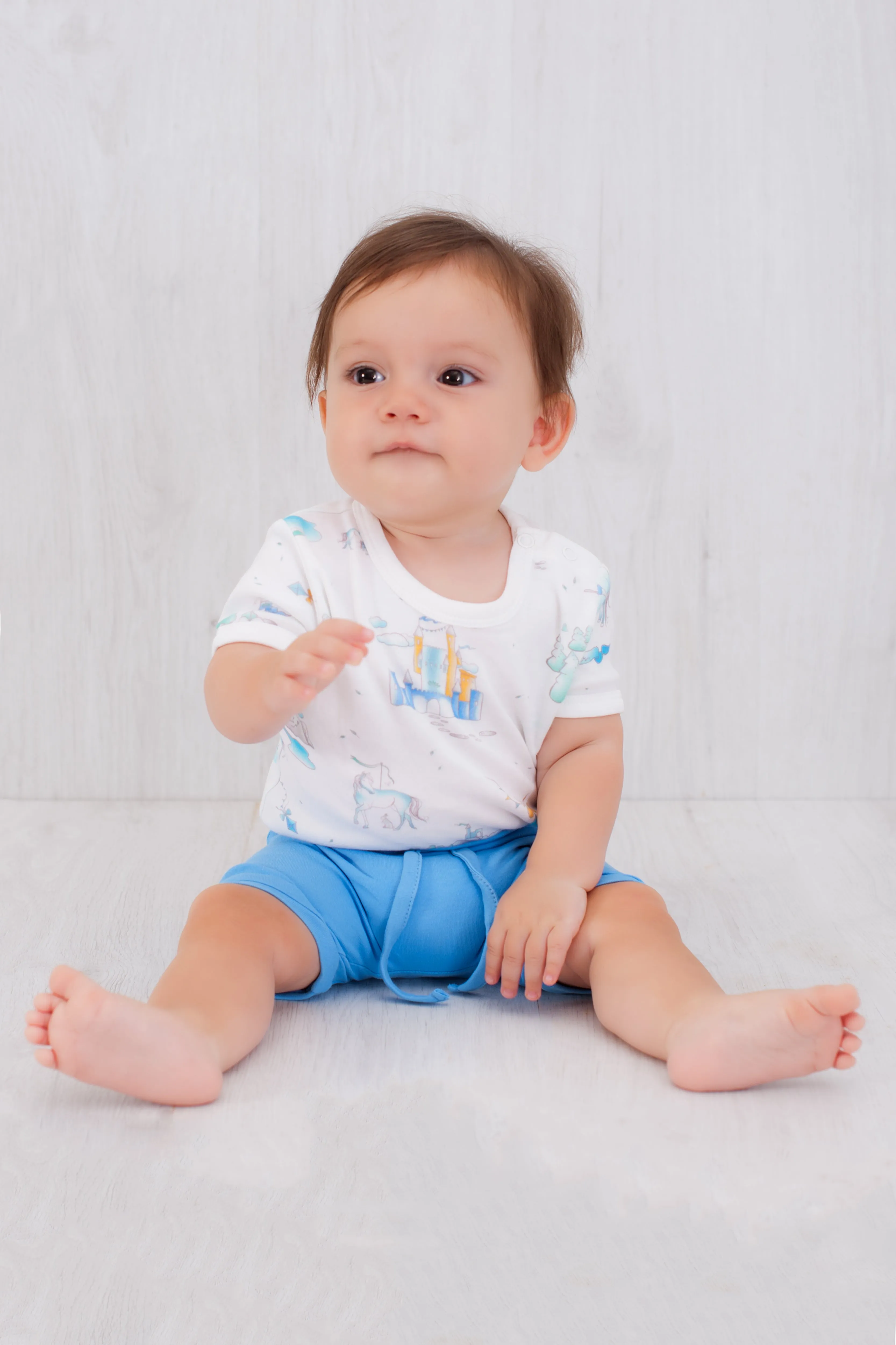 Organic Cotton Baby Shorts - Blue