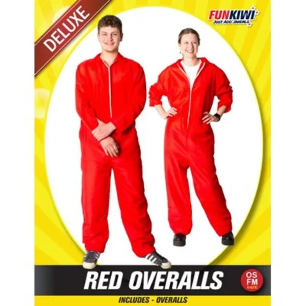 Red Unisex Overall Costume - One Size