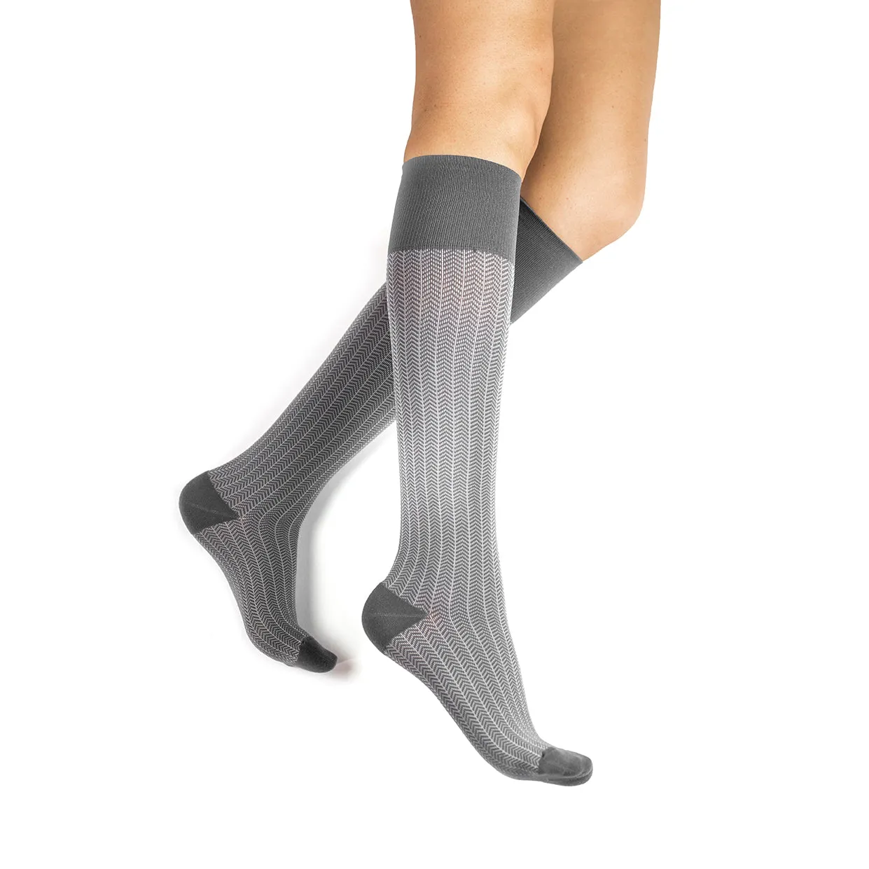 Rejuva Herringbone 15-20 mmHg Knee High Compression Socks