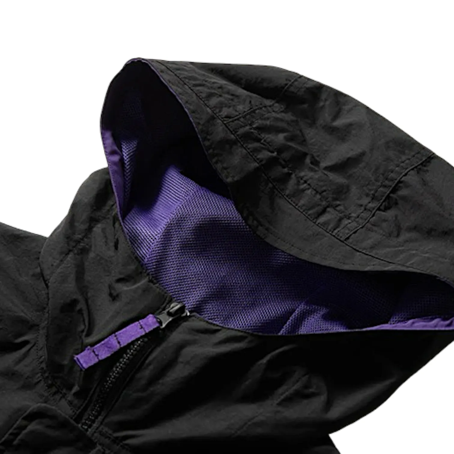 Reversible cropped windbreaker with oversized pockets