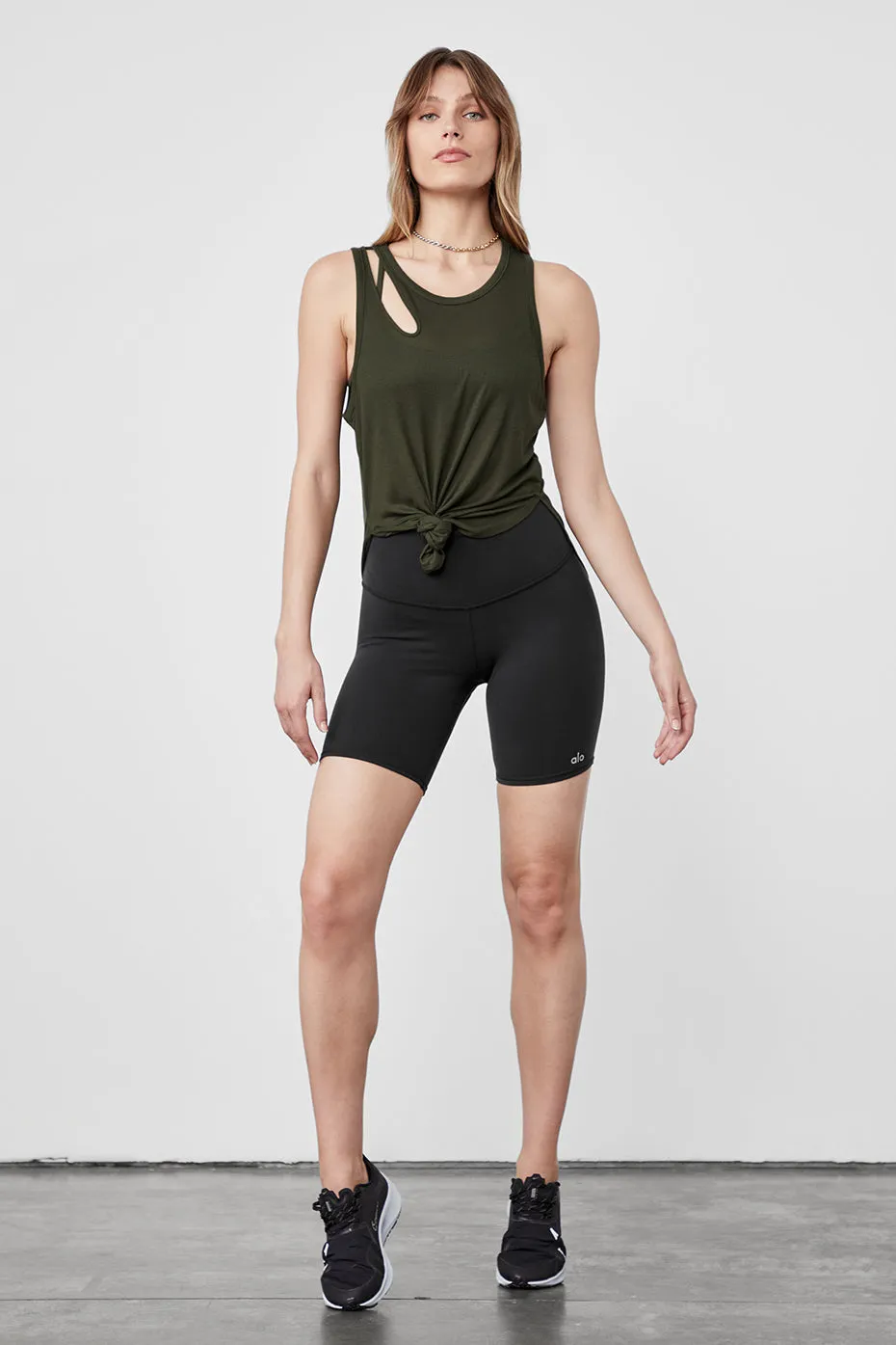 Ribbed Peak Tank - Dark Olive