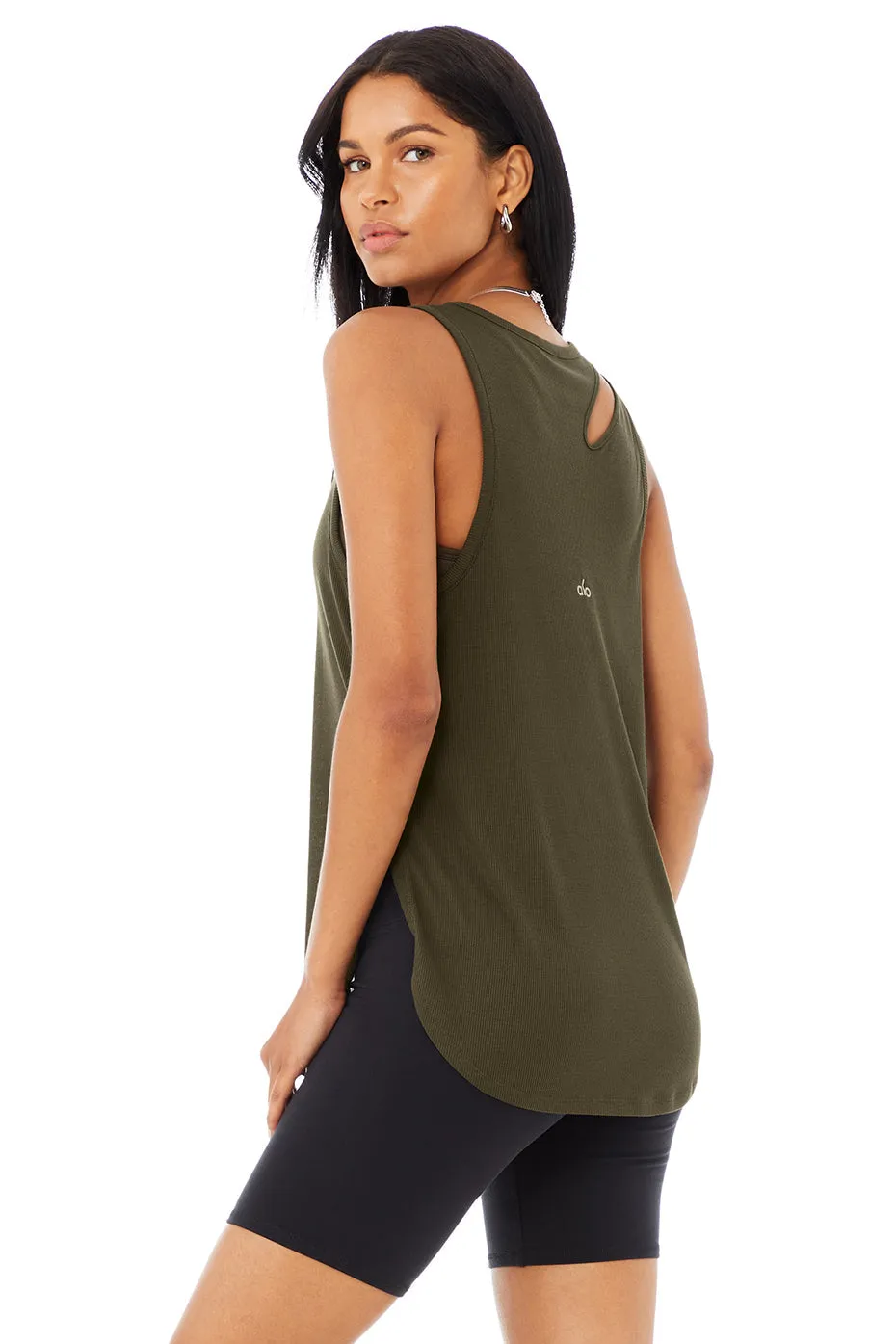 Ribbed Peak Tank - Dark Olive